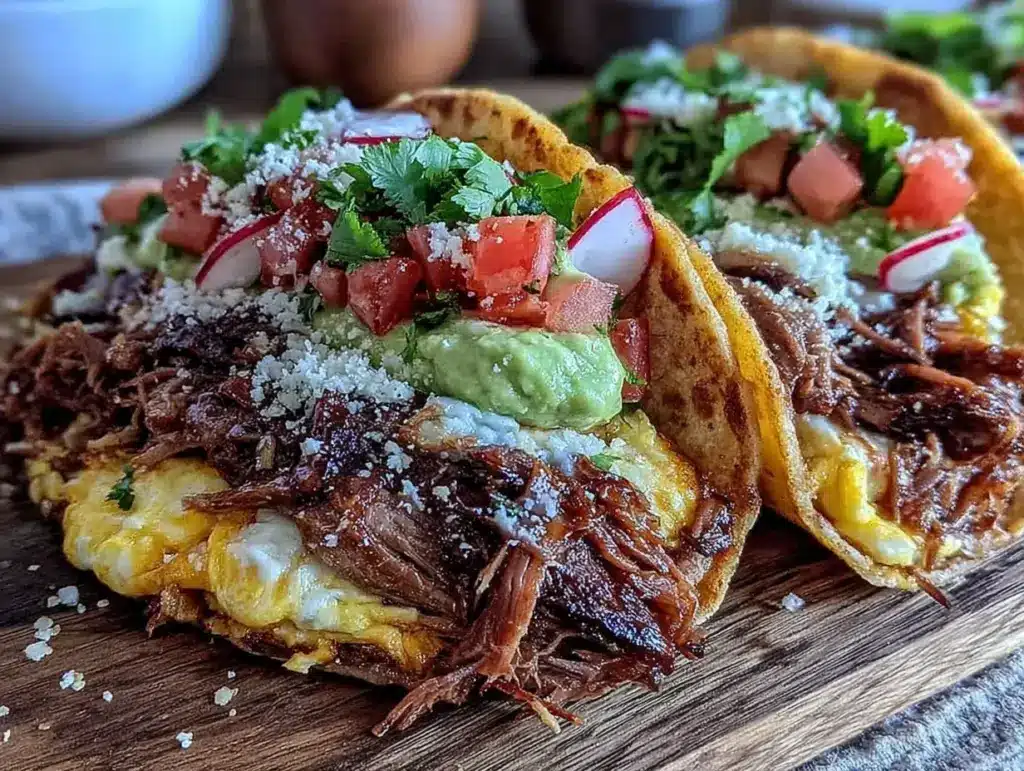 smoked brisket breakfast tacos - featured image