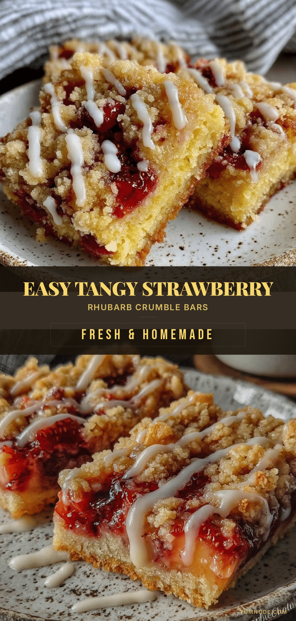 strawberry rhubarb crumble bars recipe