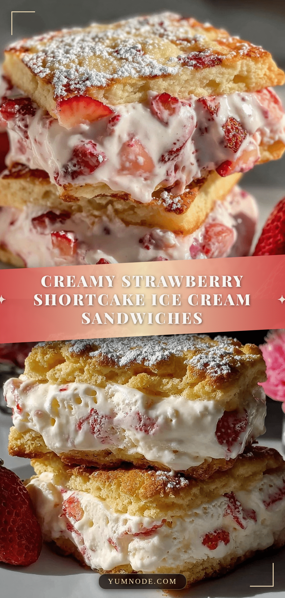 strawberry shortcake ice cream sandwiches recipe