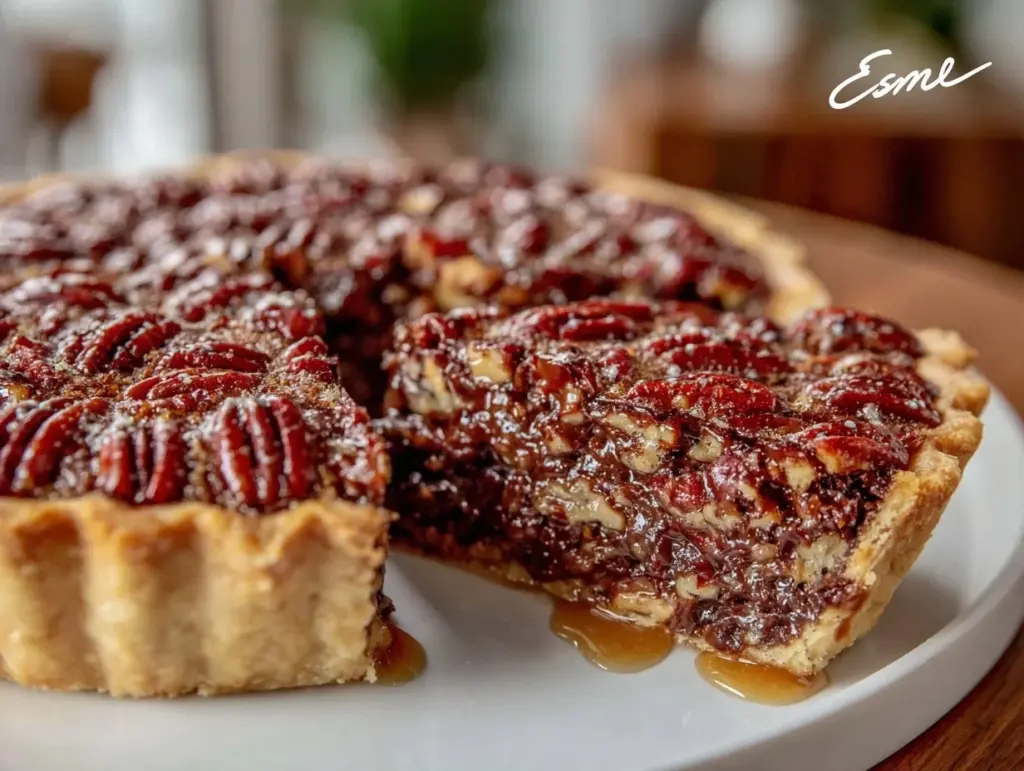 triple chocolate bourbon pecan pie - featured image