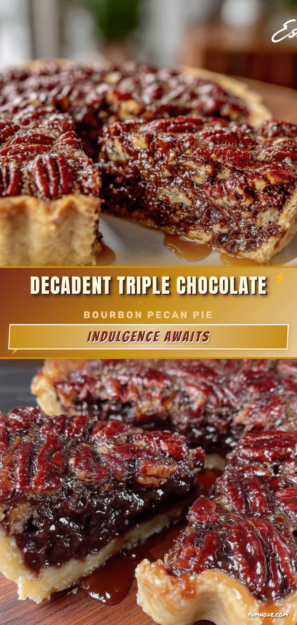 triple chocolate bourbon pecan pie recipe