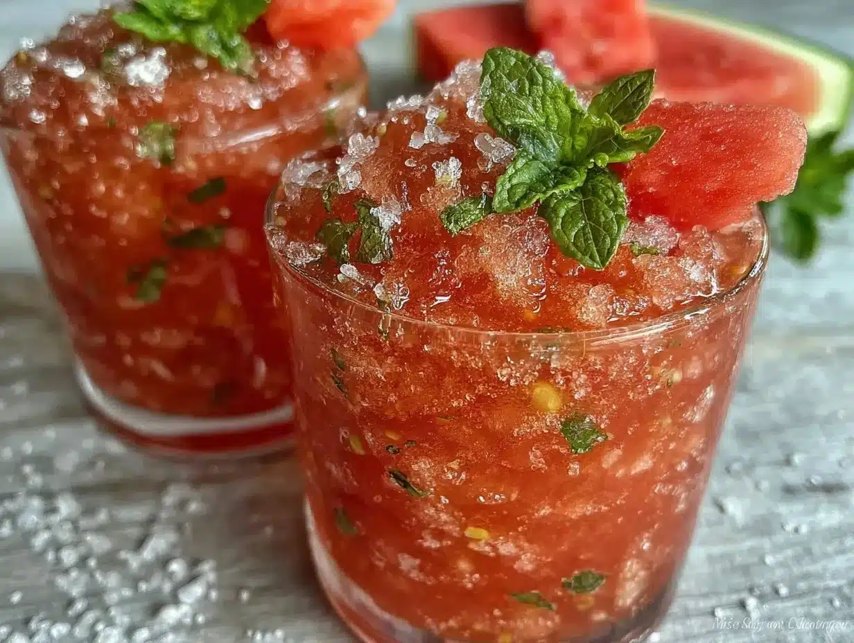 watermelon mint slushies preparation steps