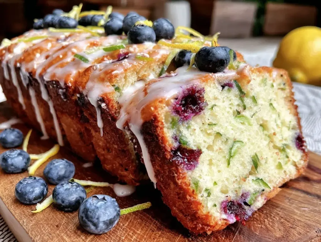 blueberry lemon zucchini bread - featured image