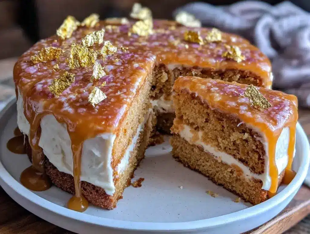 brown butter caramel birthday cake - featured image