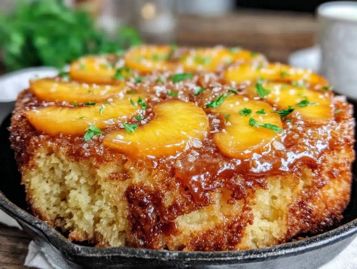 brown butter peach skillet cake preparation steps