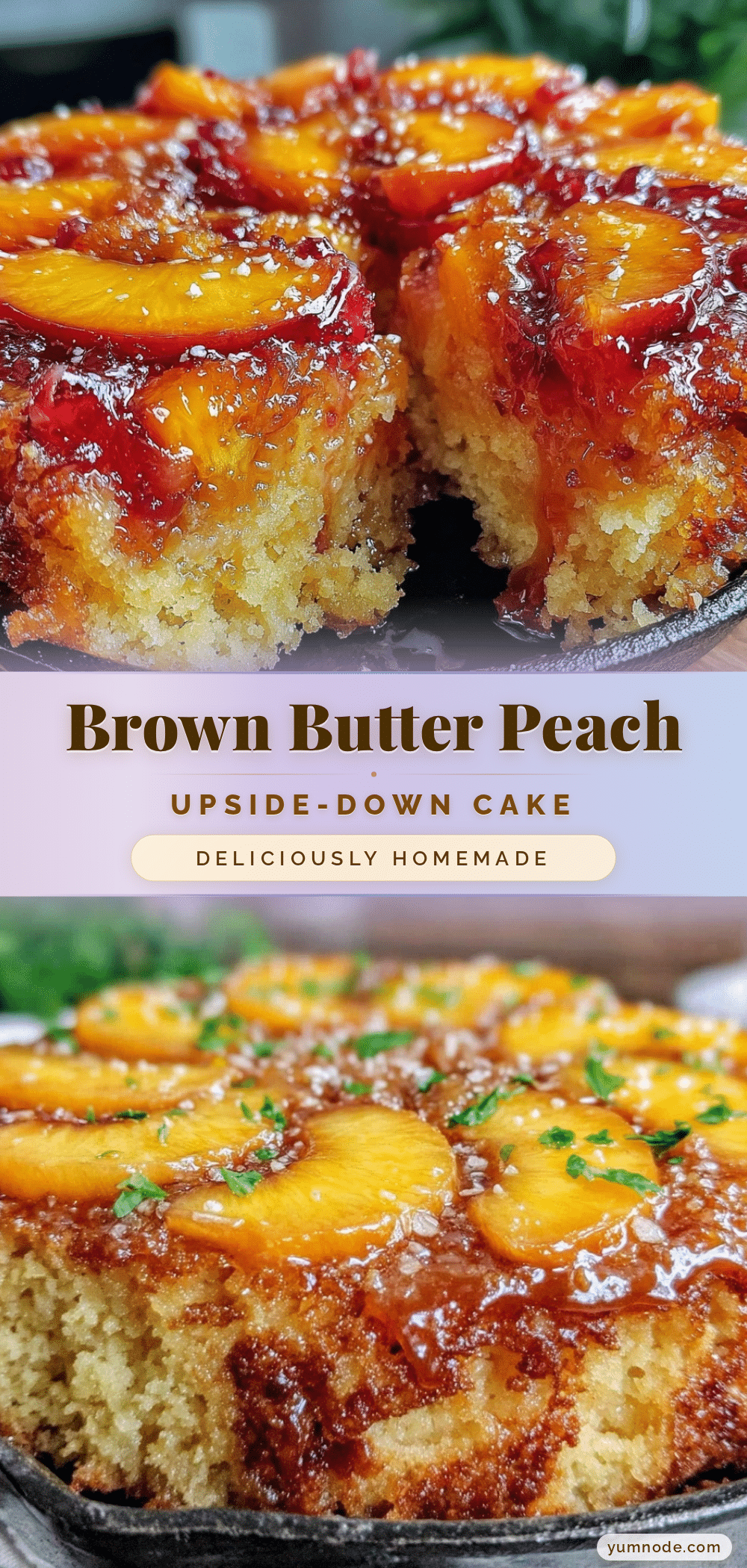 brown butter peach skillet cake recipe