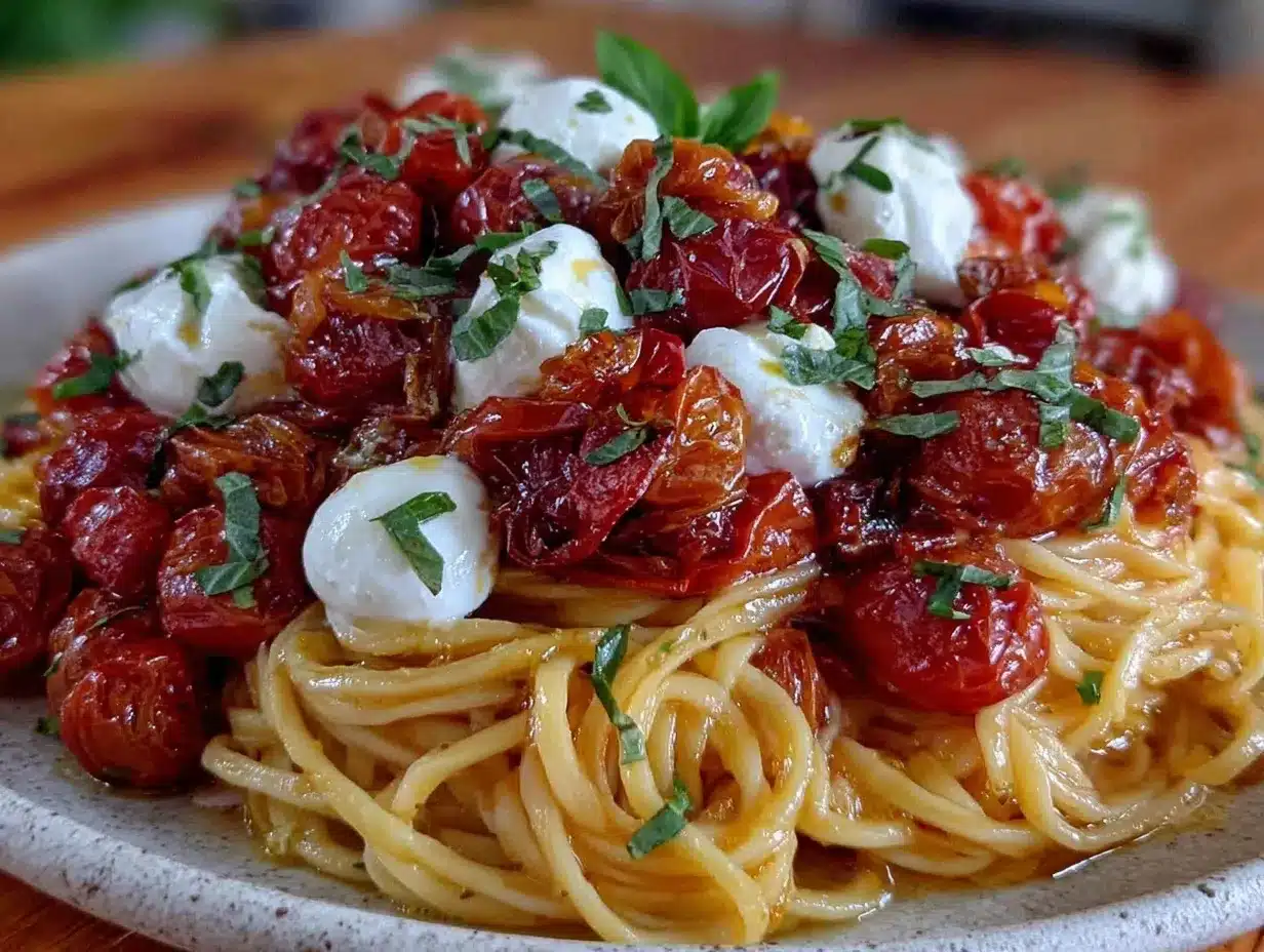 cherry tomato confit pasta preparation steps