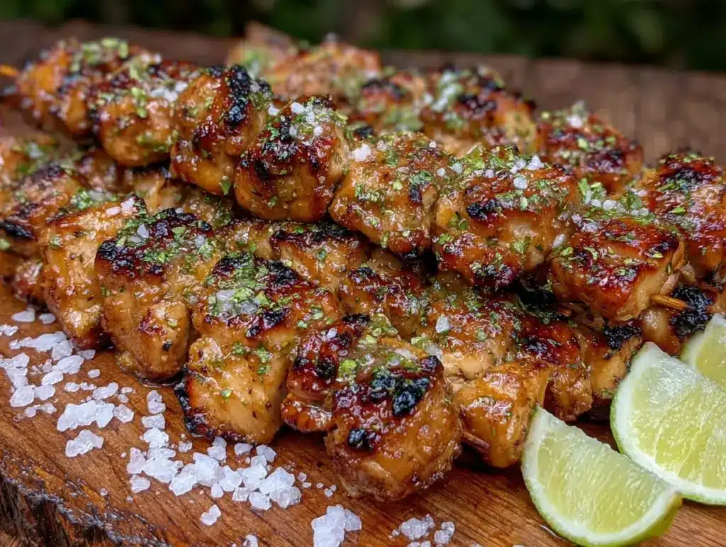 cilantro lime grilled chicken skewers - featured image