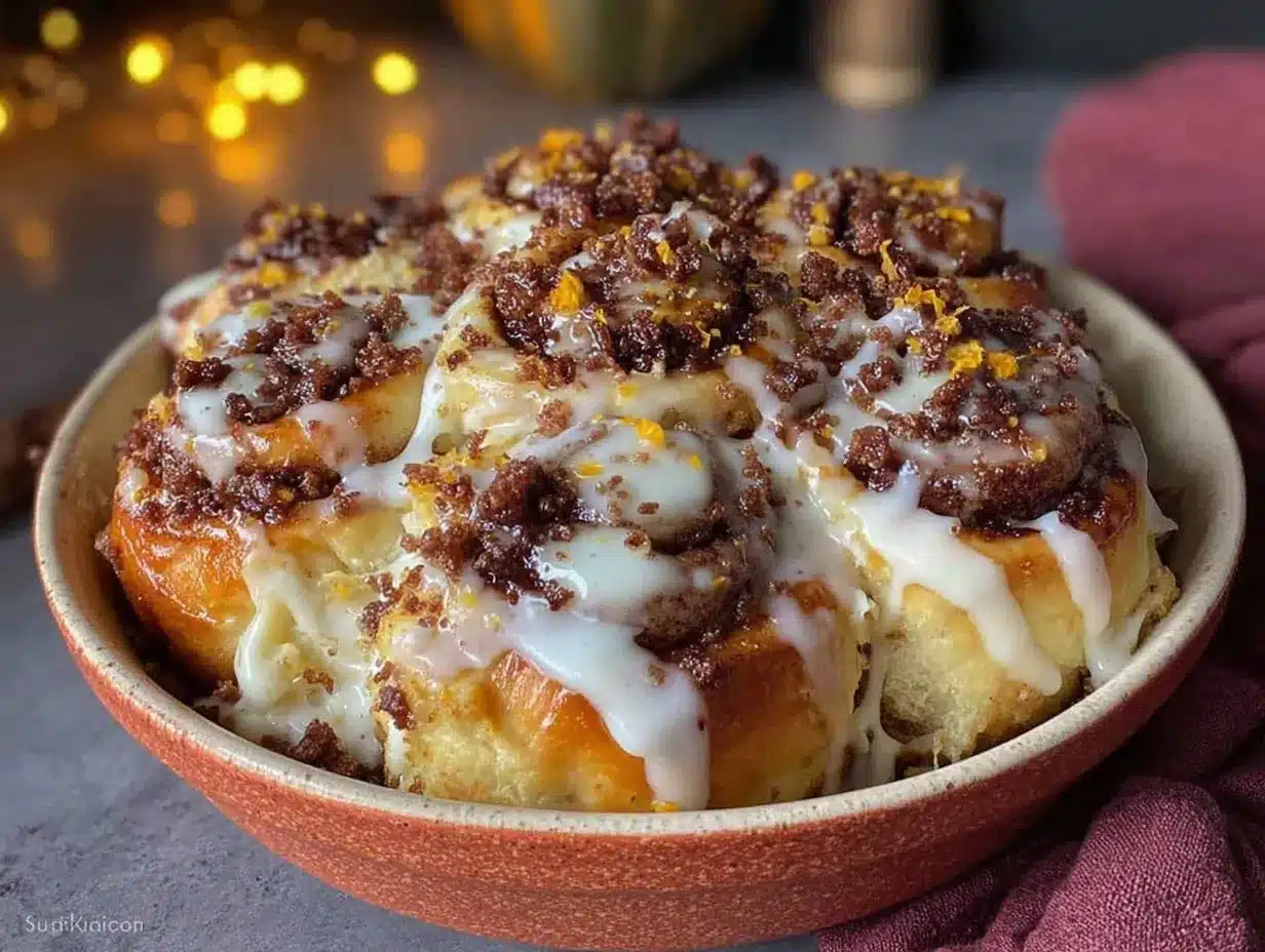 cozy pumpkin cinnamon roll bake preparation steps