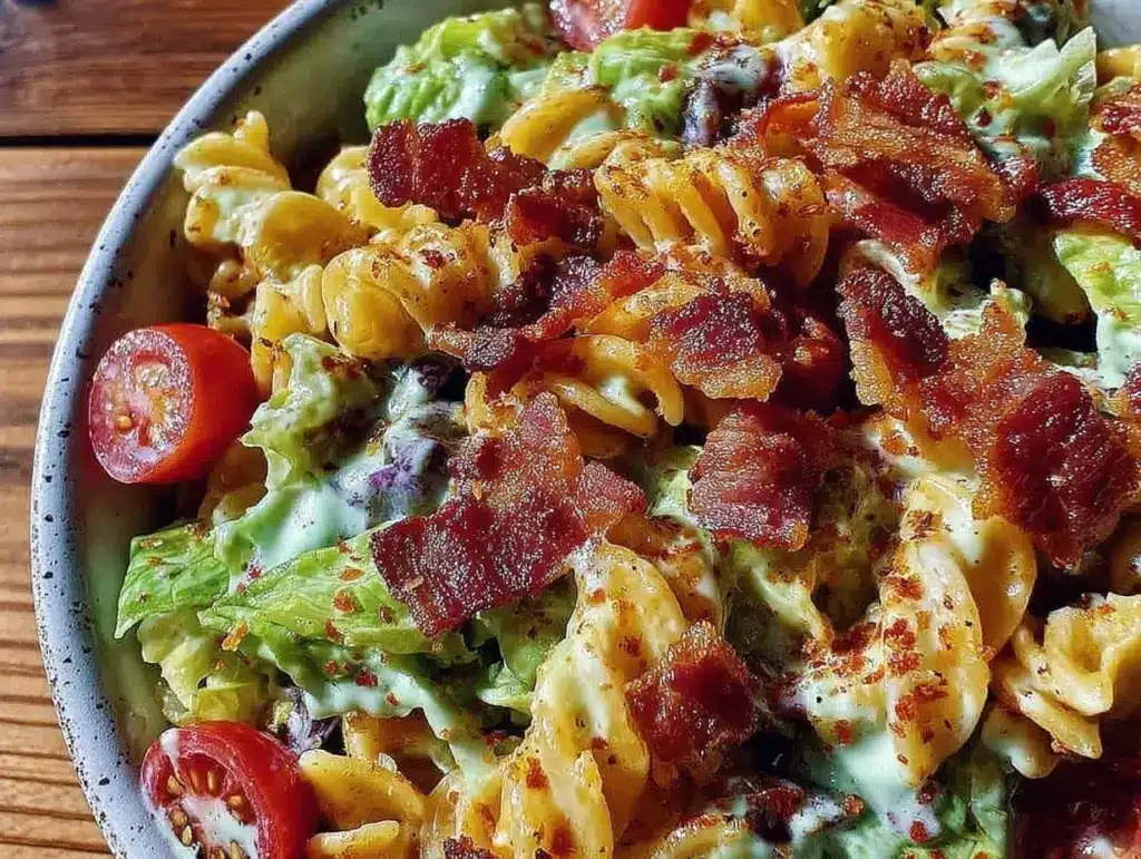 creamy blt pasta salad - featured image