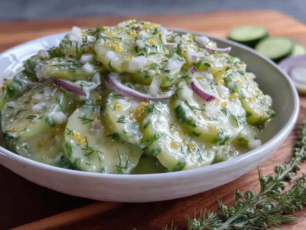 creamy dill cucumber salad - featured image