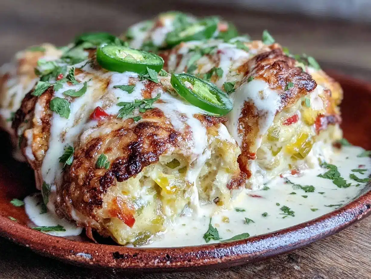 creamy green Hatch chile cheese enchiladas preparation steps