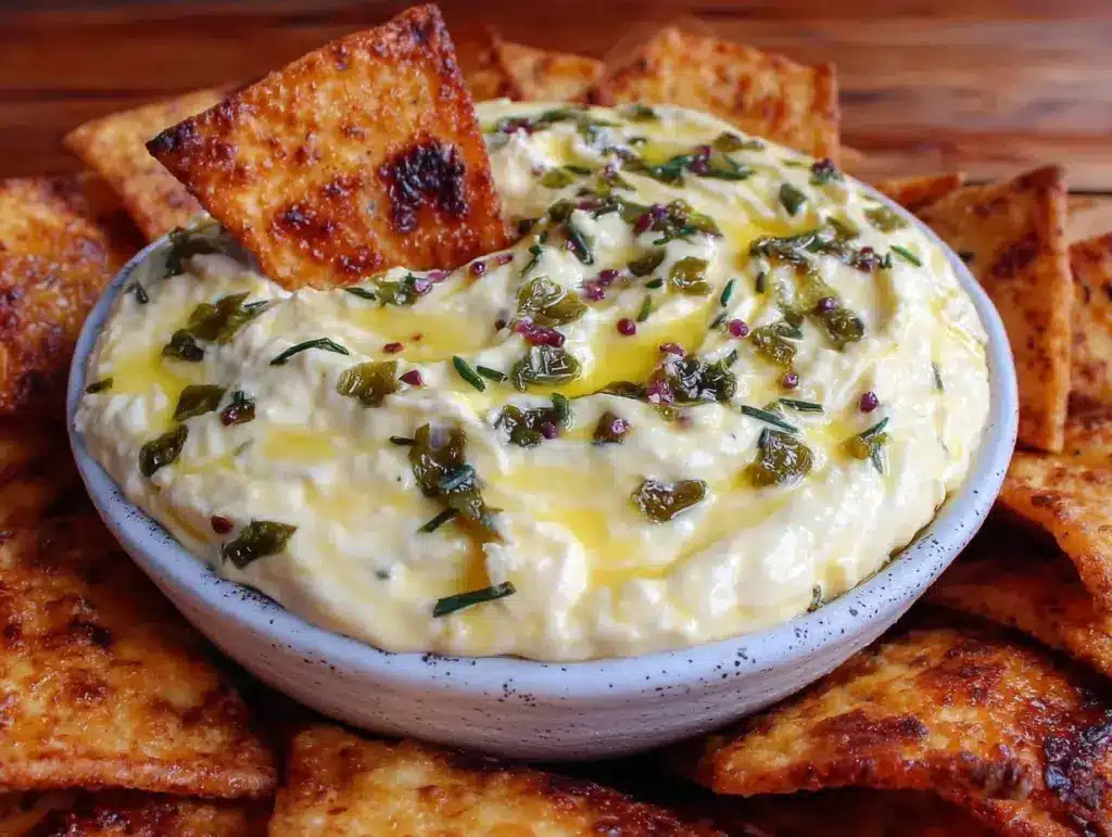 creamy hatch chile cream cheese dip - featured image