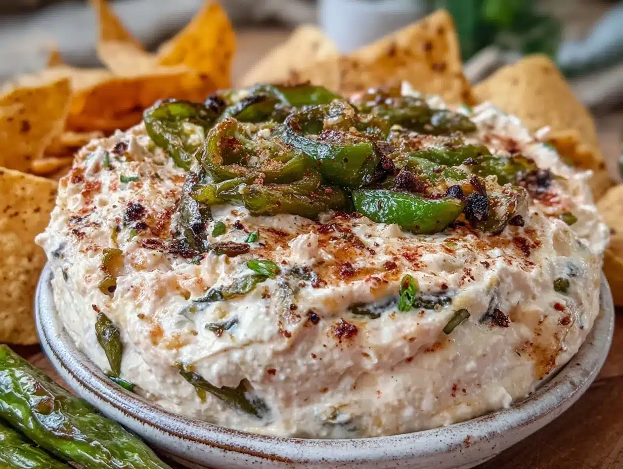 creamy hatch chile cream cheese dip preparation steps
