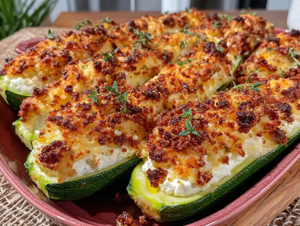 creamy lemon ricotta stuffed zucchini boats preparation steps
