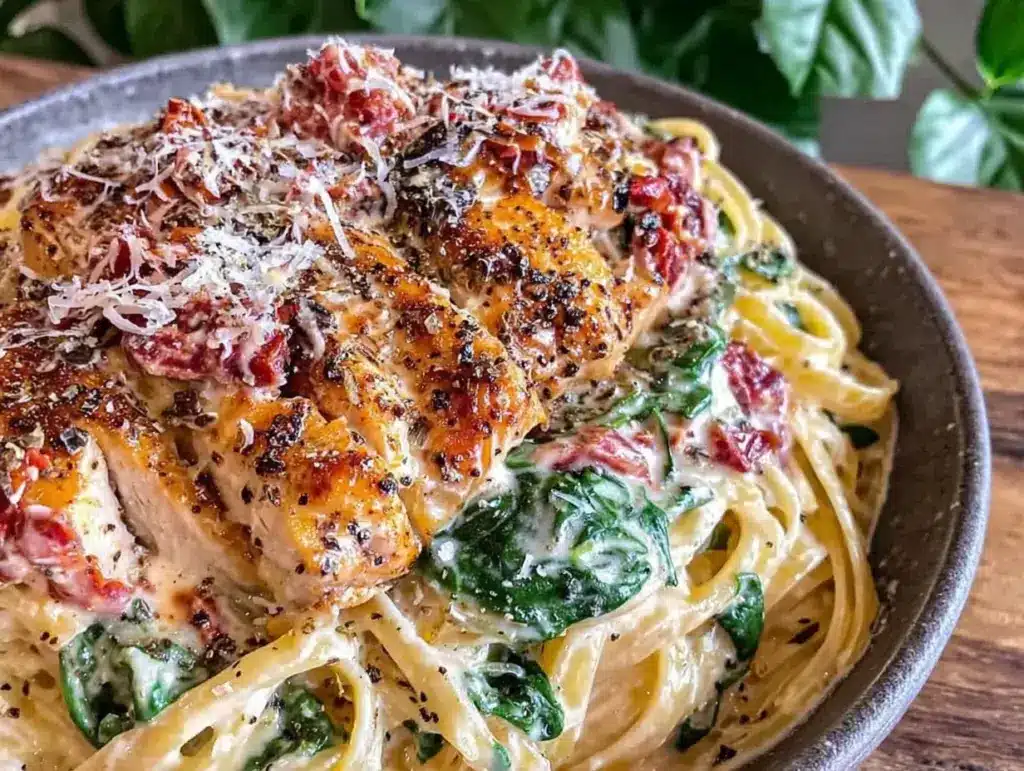 creamy one-pot tuscan chicken pasta - featured image