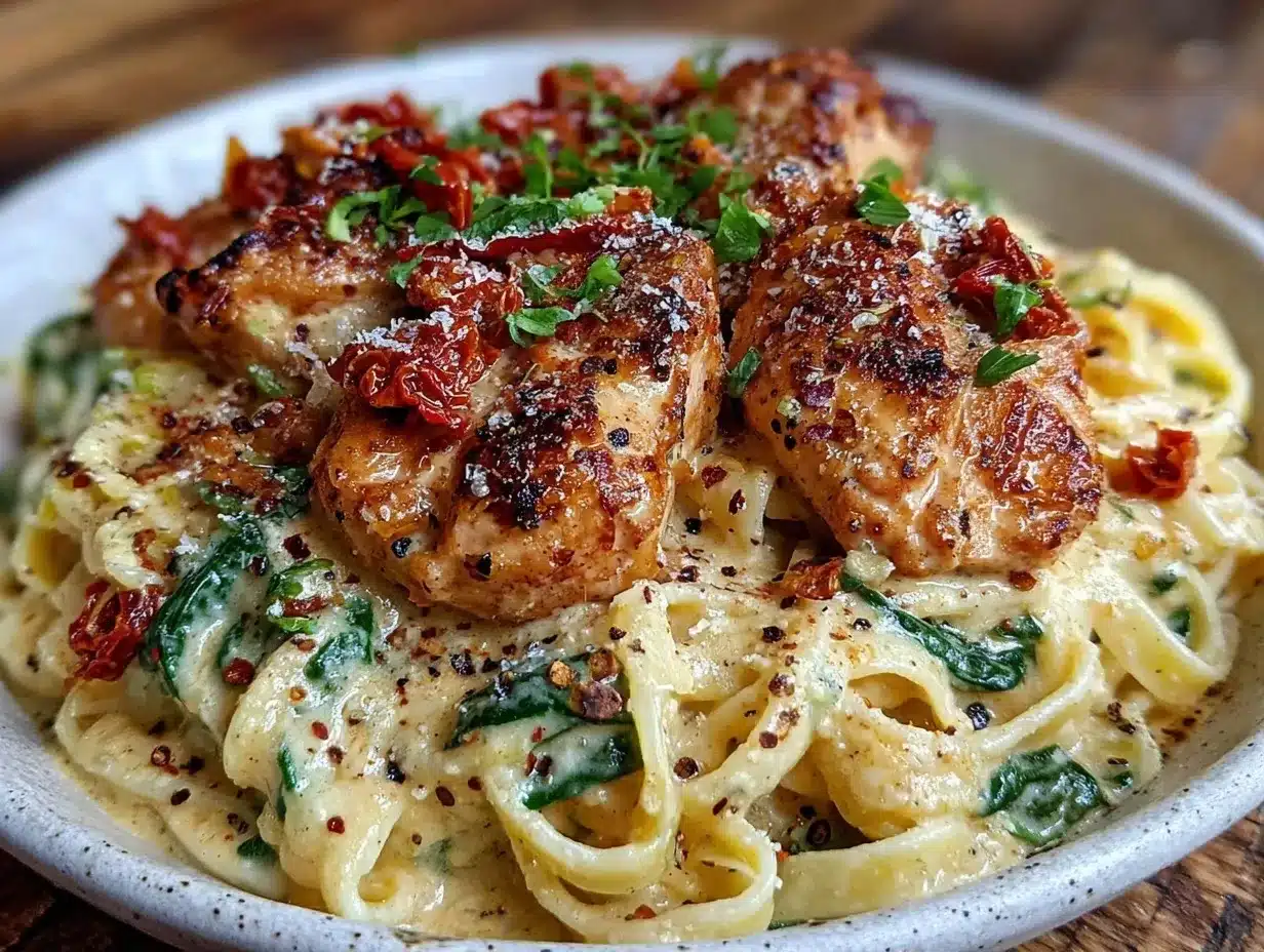 creamy one-pot tuscan chicken pasta preparation steps
