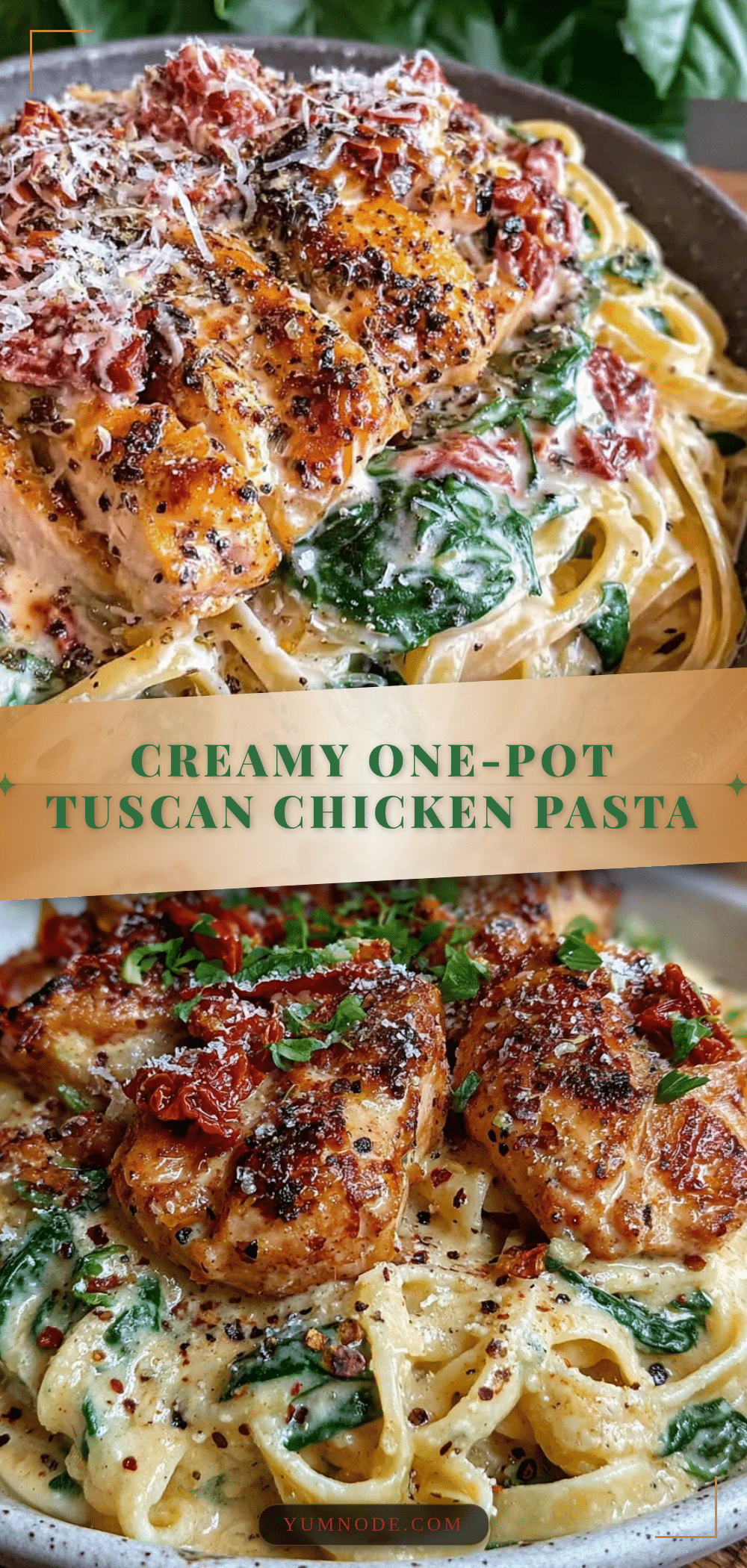 creamy one-pot tuscan chicken pasta recipe