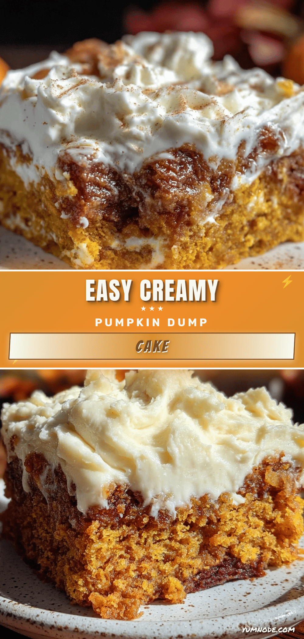 creamy pumpkin dump cake recipe