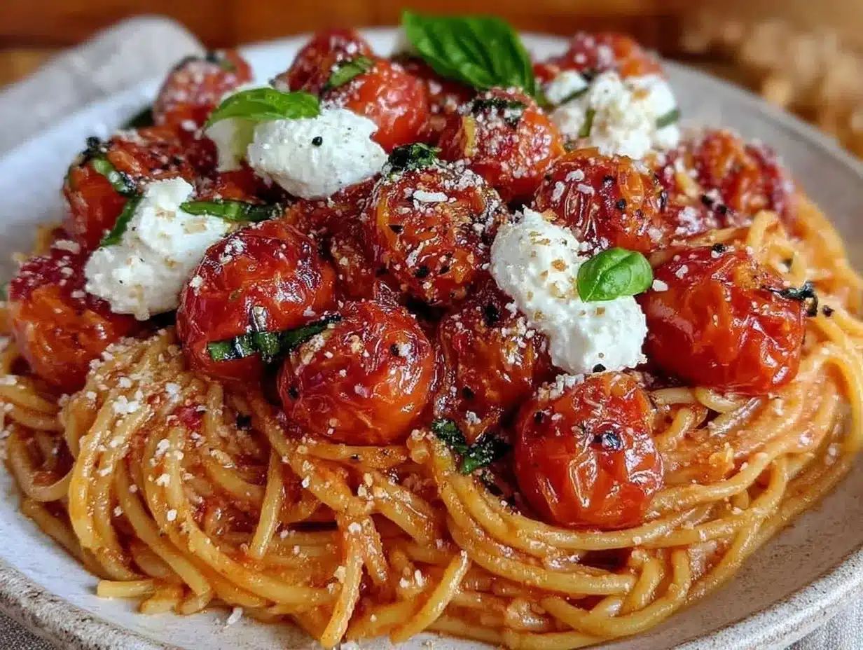 creamy roasted cherry tomato pasta preparation steps