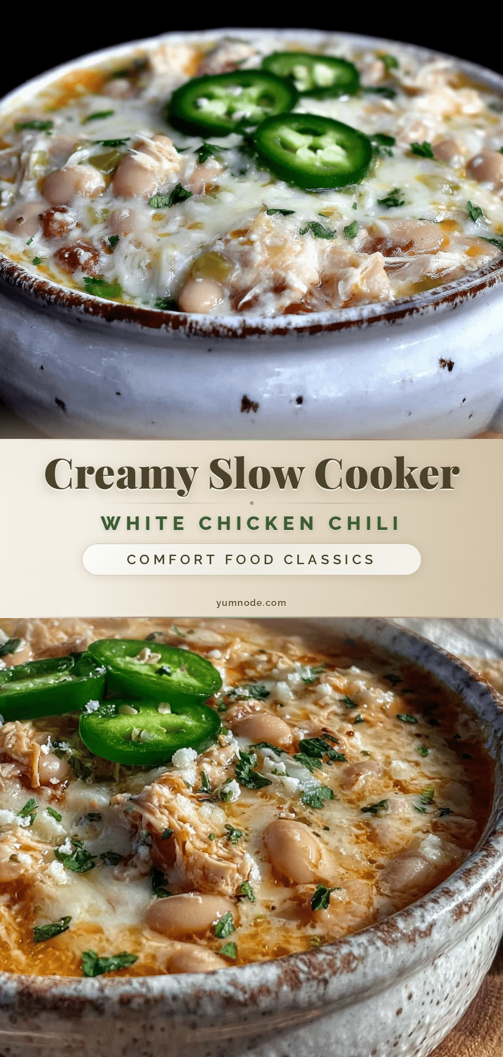 creamy slow cooker white chicken chili recipe