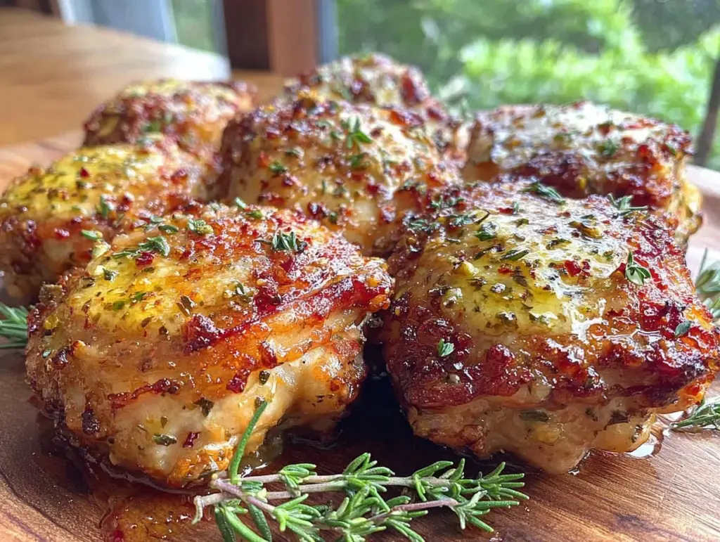 crispy air fryer chicken thighs - featured image
