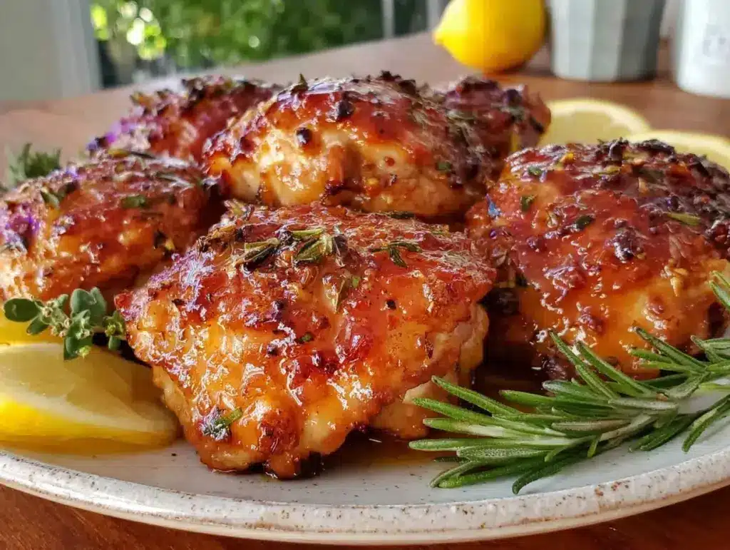 crispy lemon herb air fryer chicken thighs - featured image