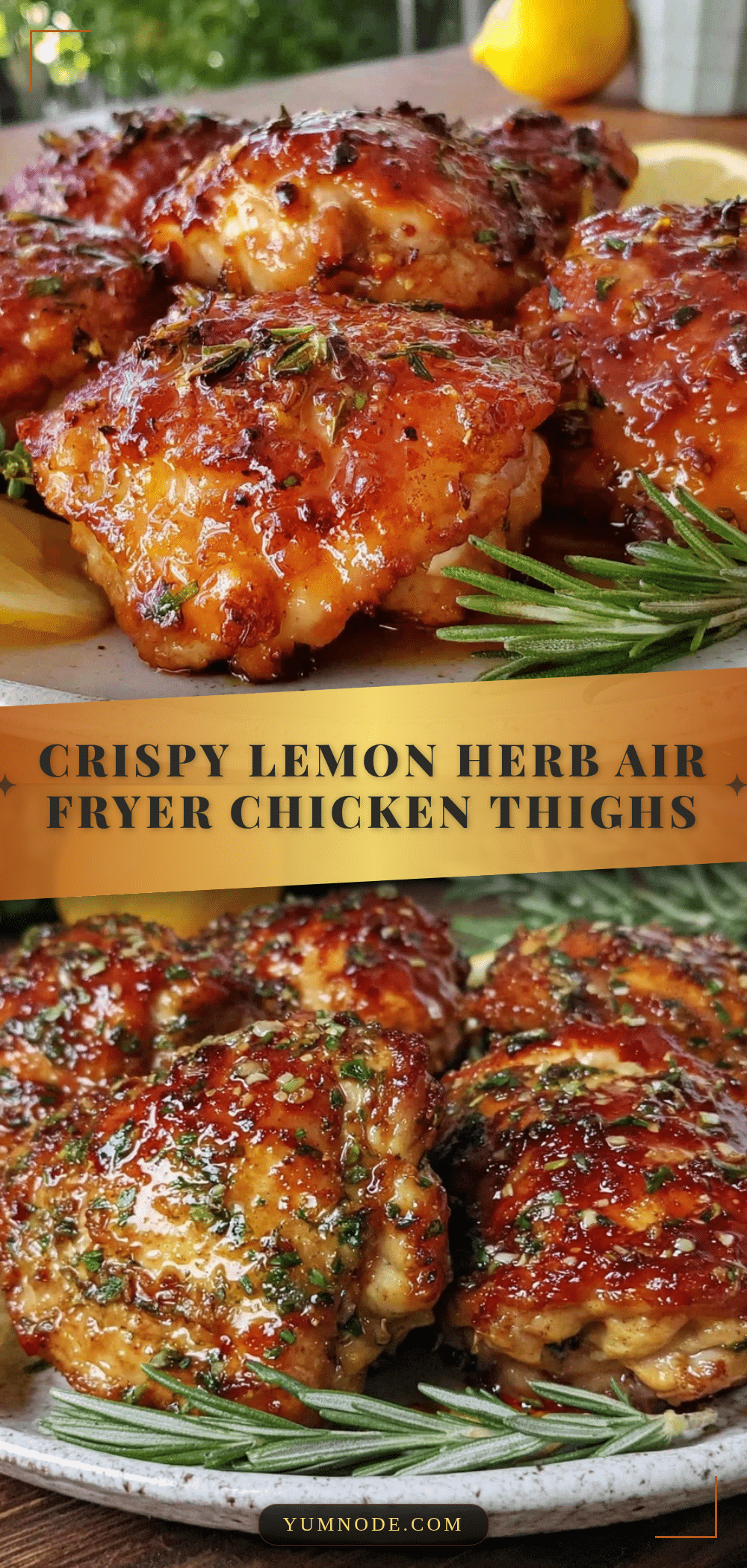 crispy lemon herb air fryer chicken thighs recipe
