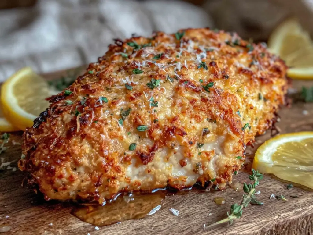 crispy parmesan crusted chicken breast - featured image