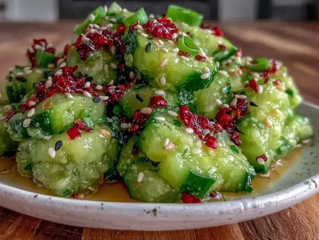 crispy smashed cucumber salad - featured image