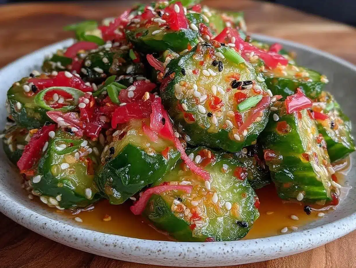 crispy smashed cucumber salad preparation steps