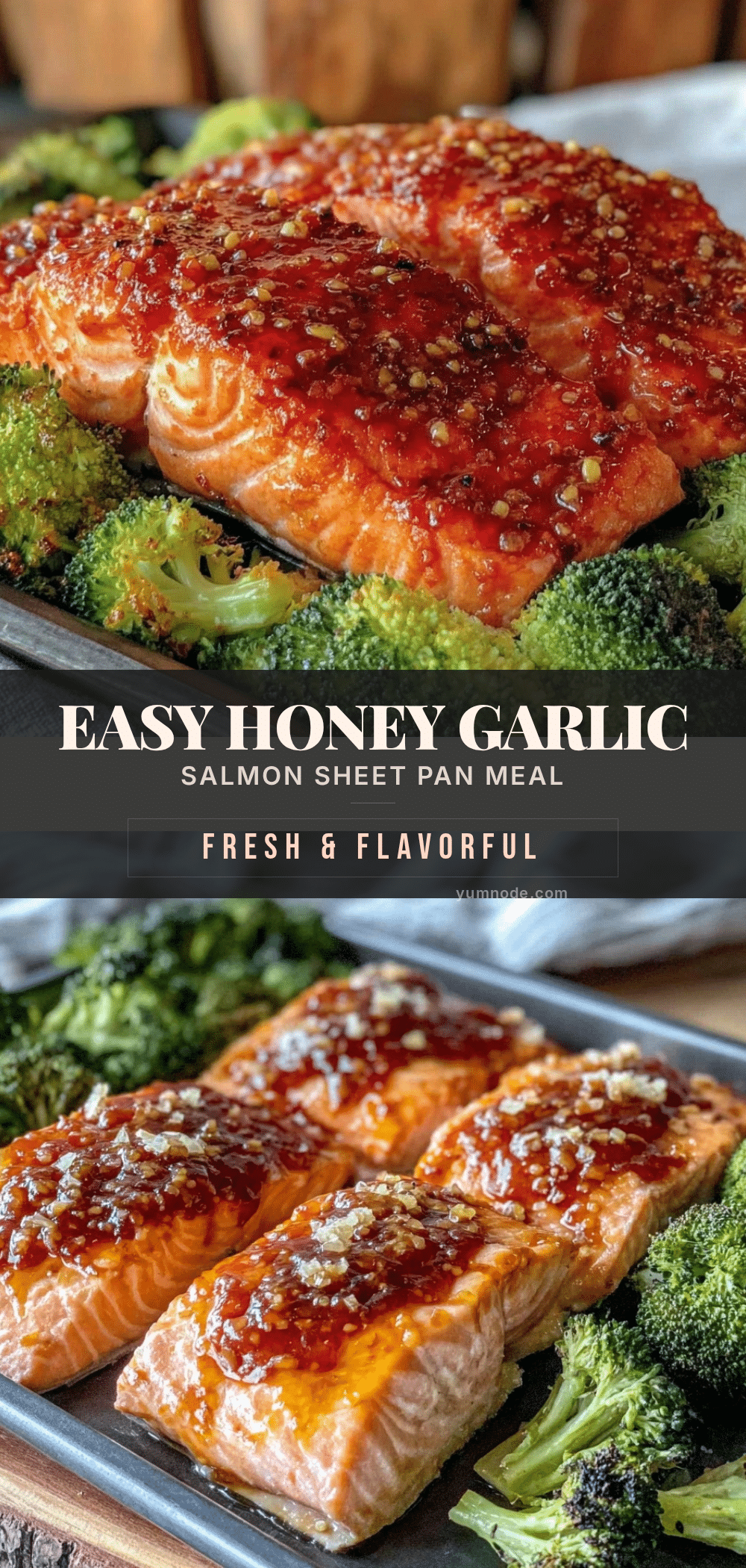 easy sheet pan honey garlic salmon recipe