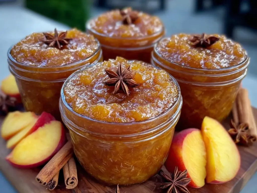easy spiced peach jam - featured image