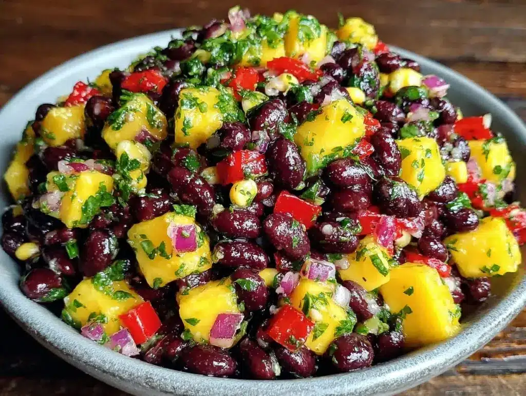 fresh black bean mango cowboy caviar - featured image