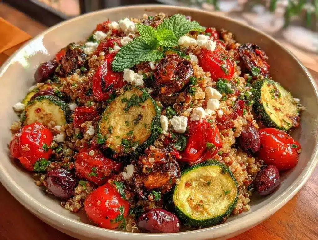 fresh mediterranean quinoa salad - featured image