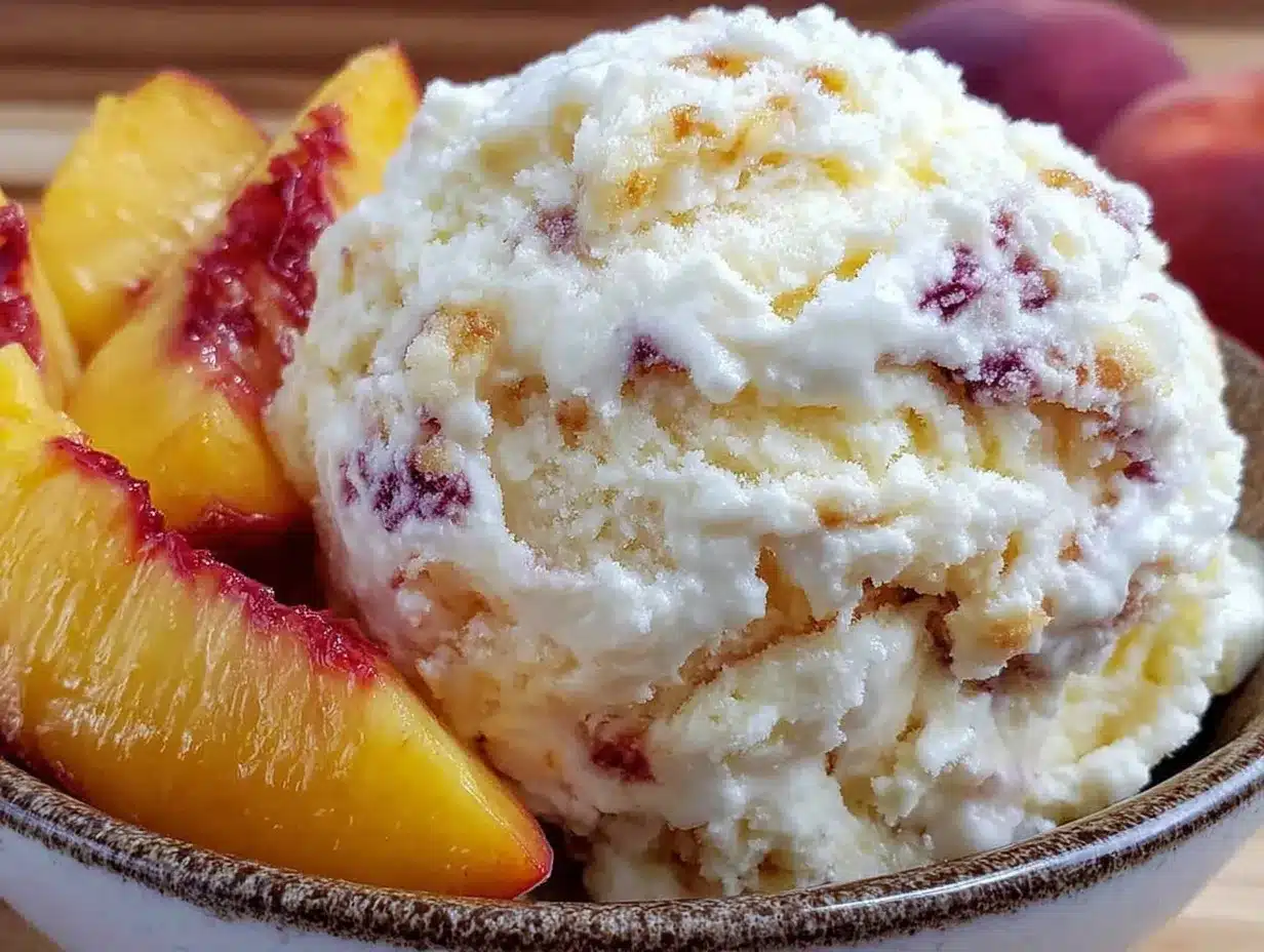 fresh peach ice cream no-churn recipe preparation steps