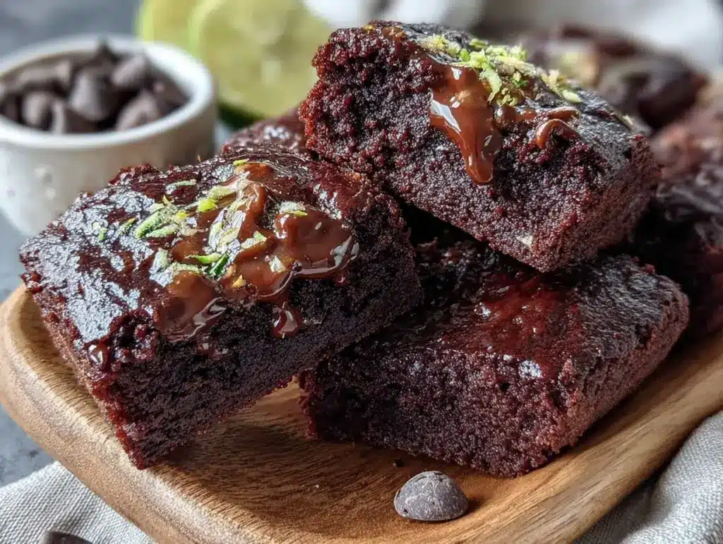 fudgy double chocolate zucchini brownies - featured image