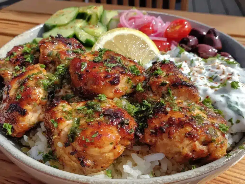 Greek chicken bowls with tzatziki - featured image