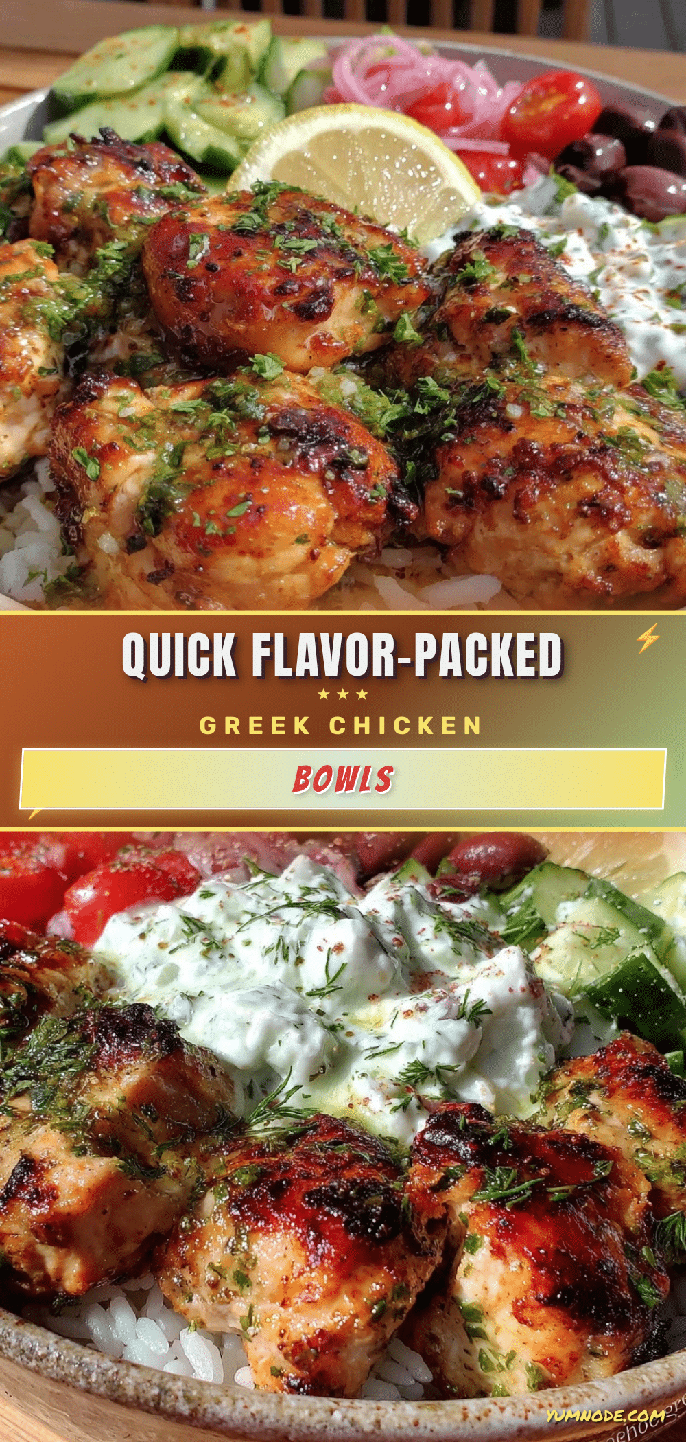 Greek chicken bowls with tzatziki recipe