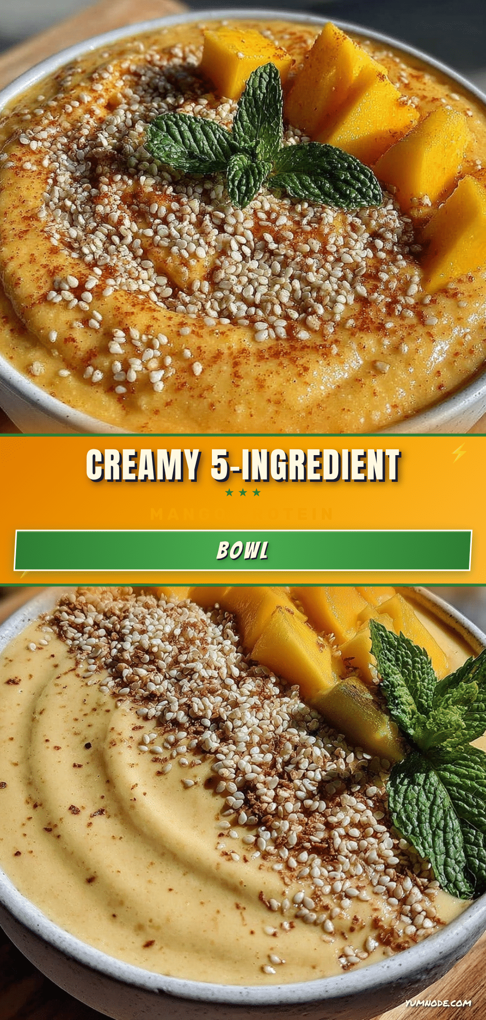 healthy frozen mango protein smoothie bowl recipe