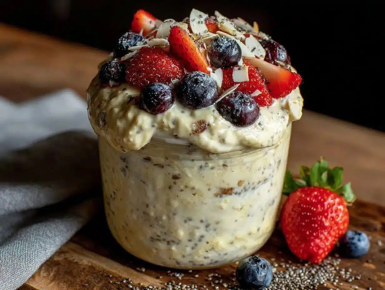 healthy high-protein overnight oats preparation steps