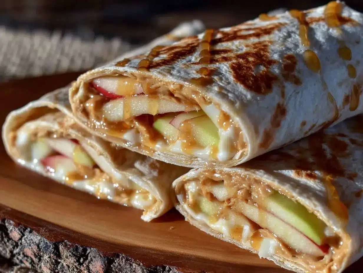 Healthy Honey Sunflower Butter Apple Wrap preparation steps