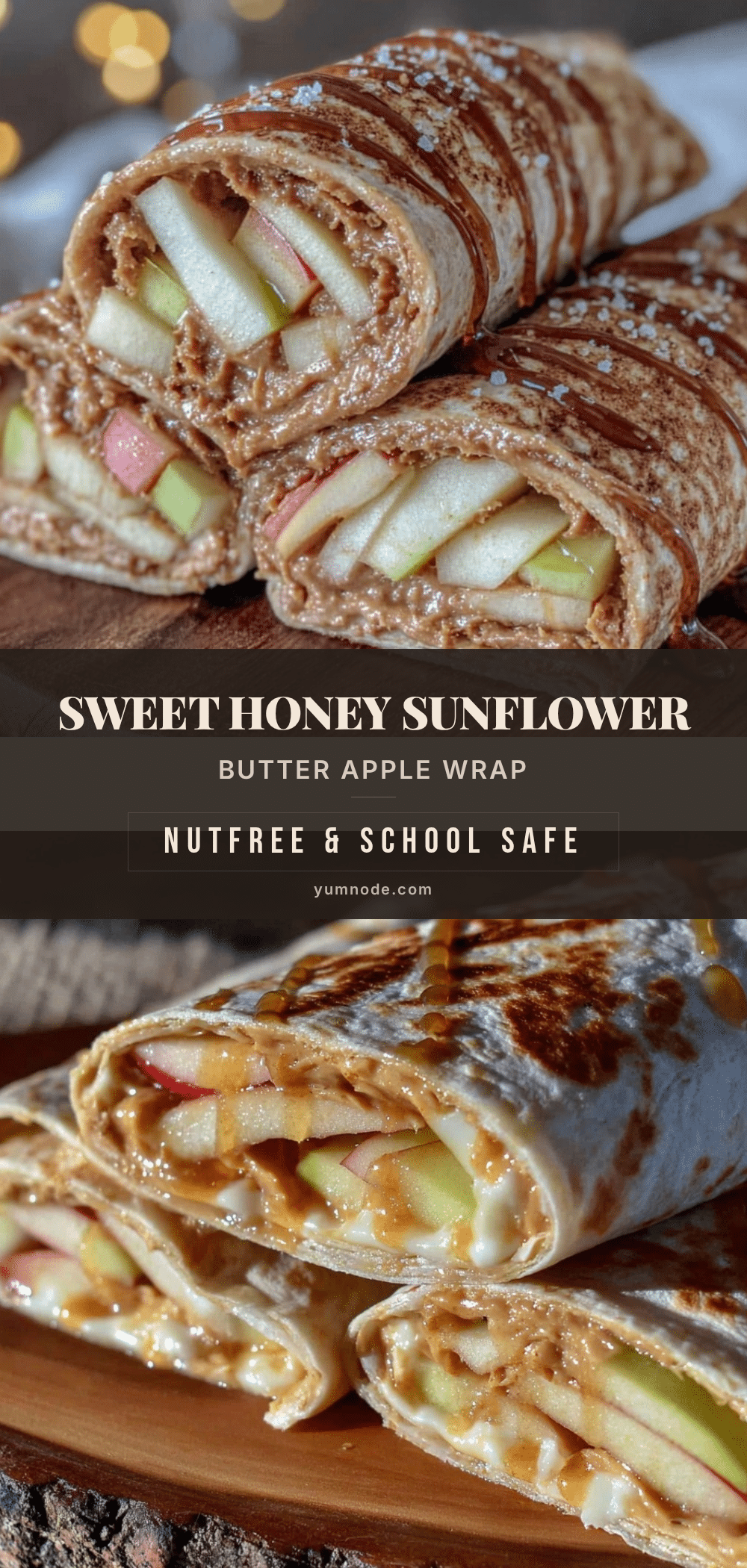 Healthy Honey Sunflower Butter Apple Wrap recipe