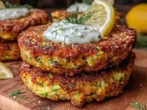 lemon herb zucchini fritters - featured image
