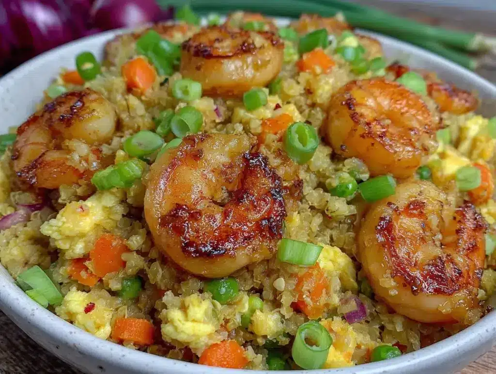 low-carb shrimp cauliflower fried rice - featured image