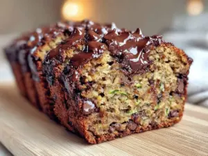moist double chocolate chip zucchini bread - featured image