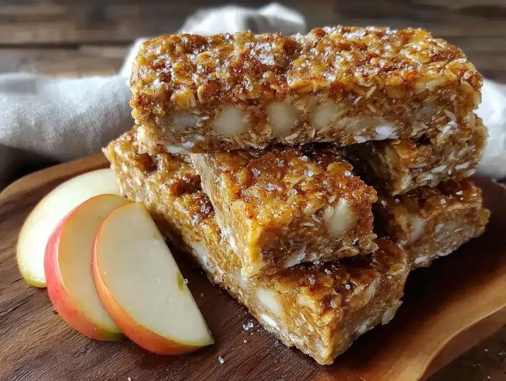 no-bake apple cinnamon granola bars - featured image