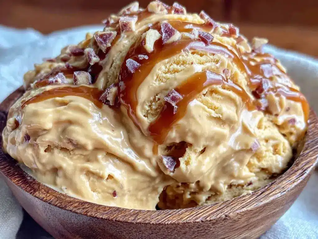 no-churn brown butter salted caramel ice cream - featured image