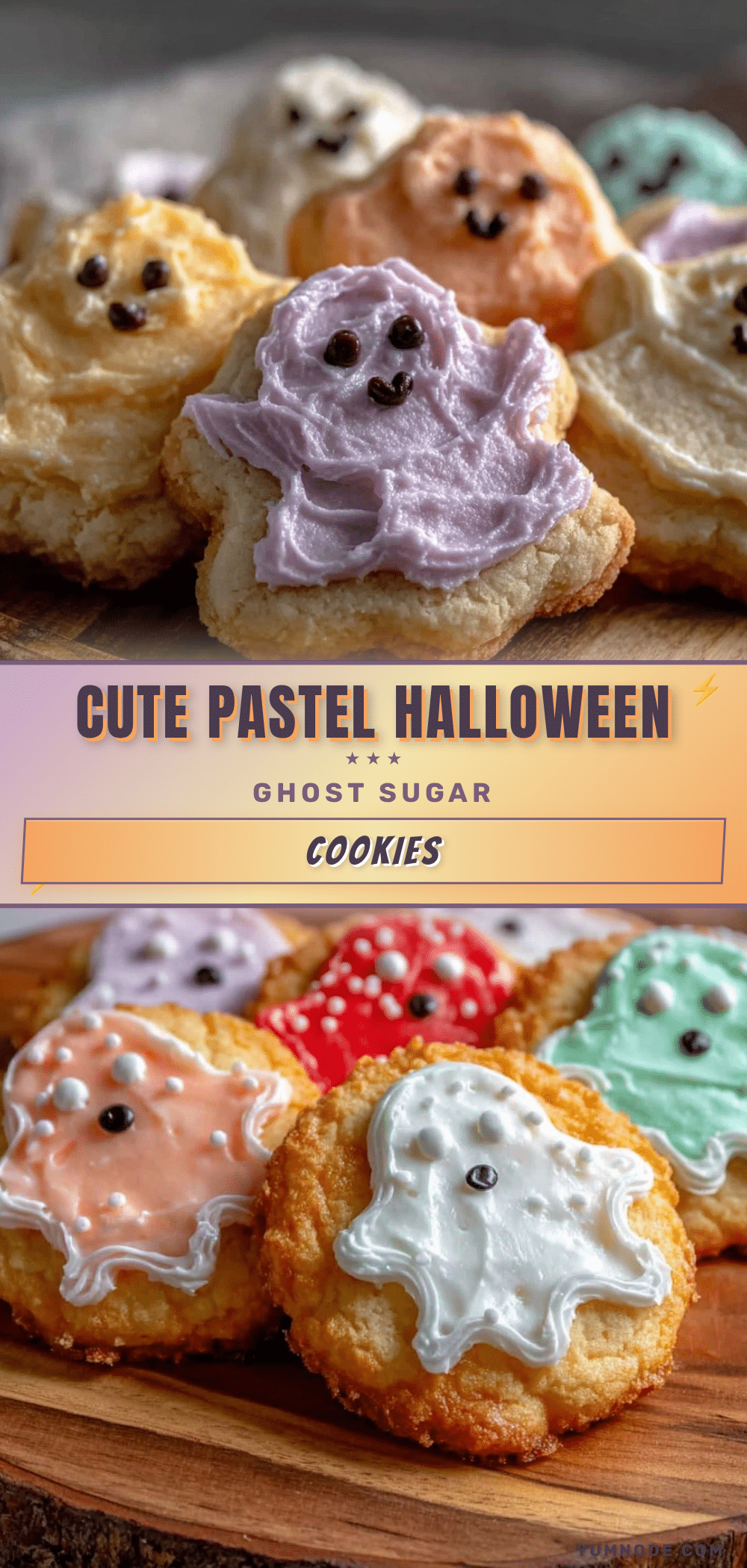 pastel Halloween ghost sugar cookies recipe