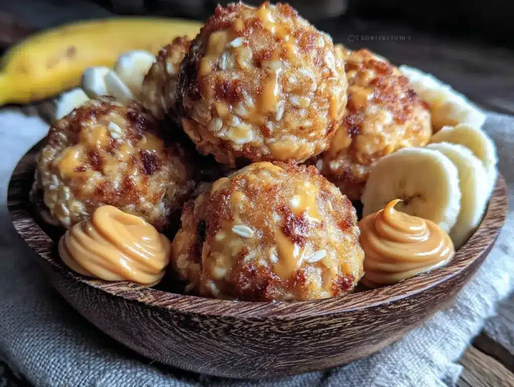 peanut butter banana energy bites - featured image
